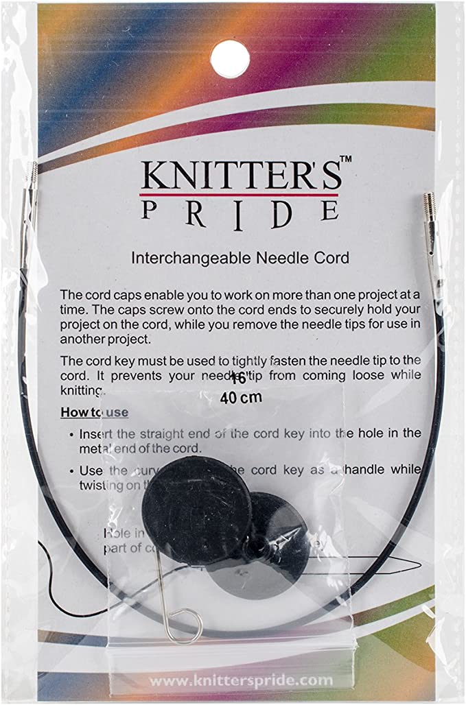 Knitter's Pride Interchangeable Cords, 40, Black